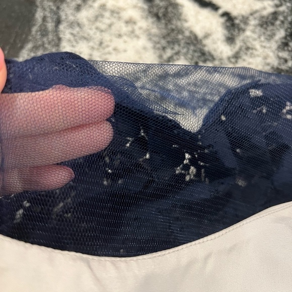 JASMINE lace over navy sleeves mini dress with back cut out - Picture 11 of 16